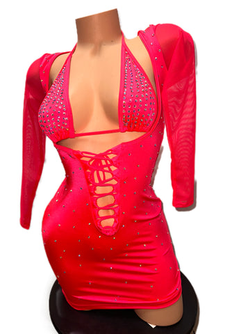 HOT PINK TWO PIECE DRESS