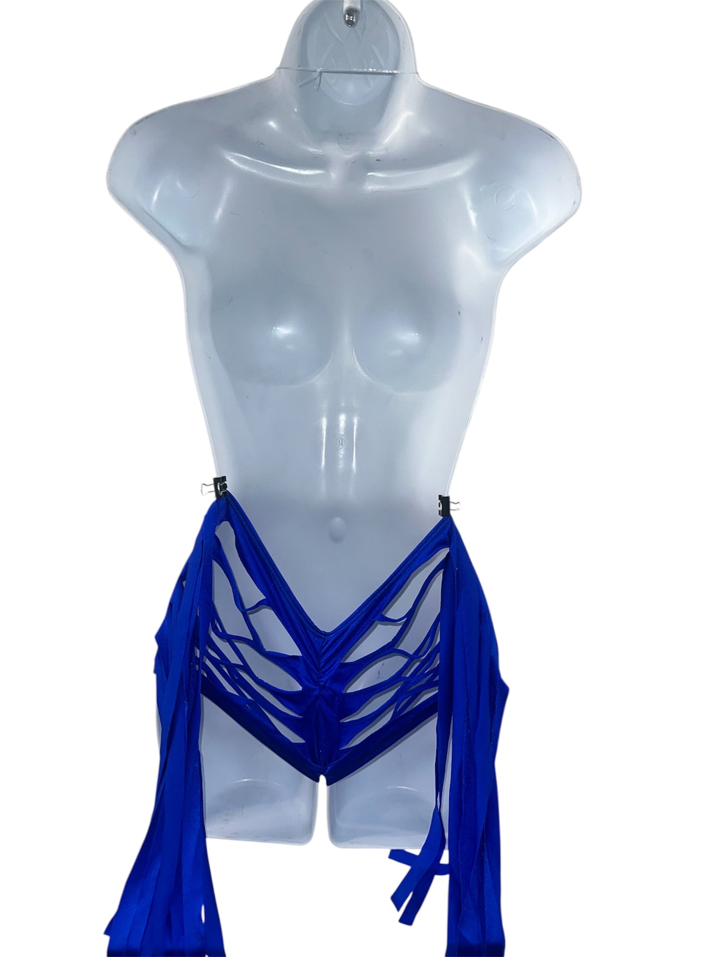 ROYAL BLUE BODYSUIT WITH FRINGE
