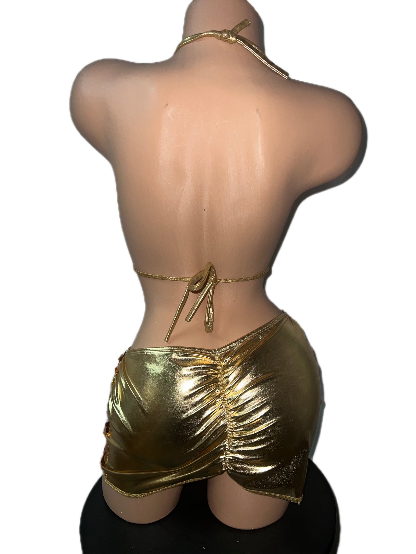 GOLD SEQUIN SKIRT SET
