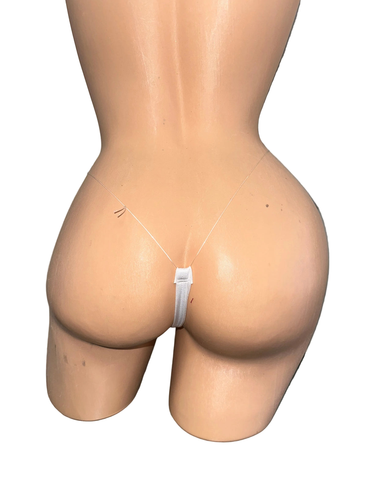 White Rhinestone Clear String Thong