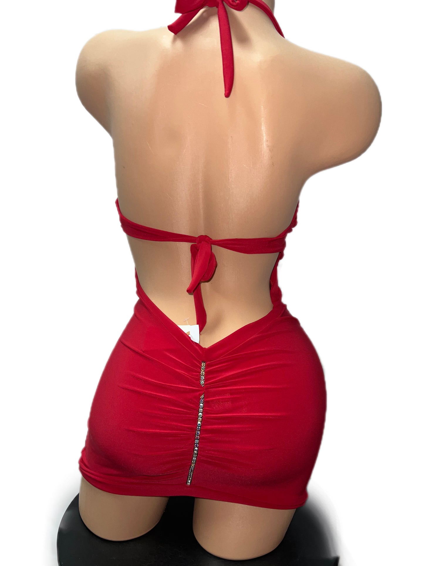 RED RHINESTONE DRESS