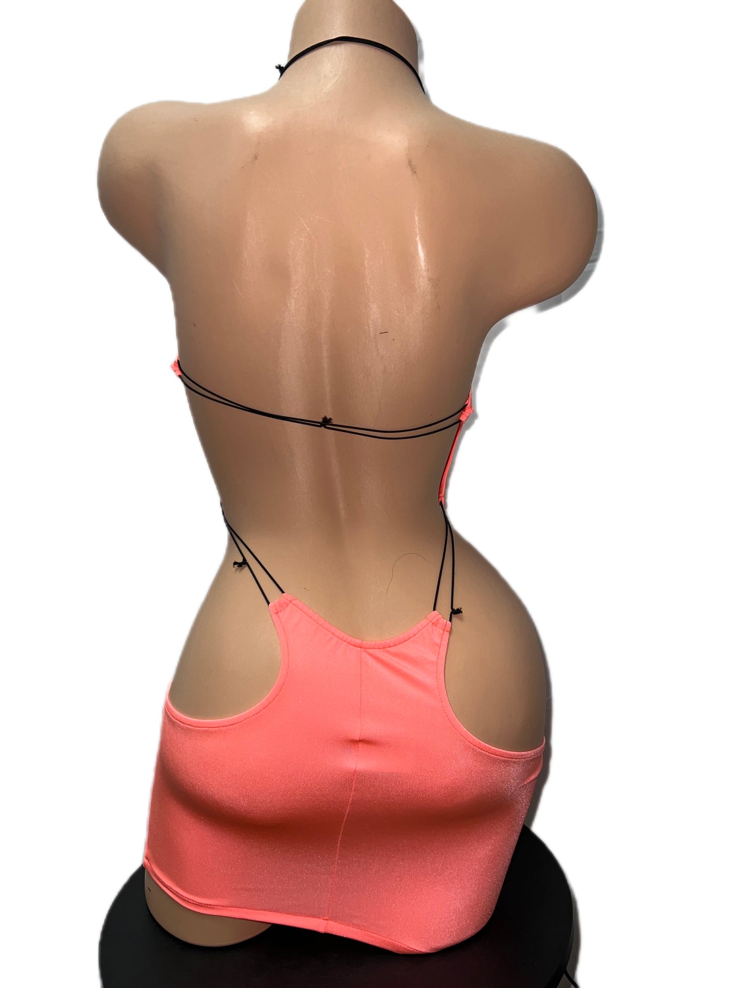 HOT PEACH CUT OUT DRESS