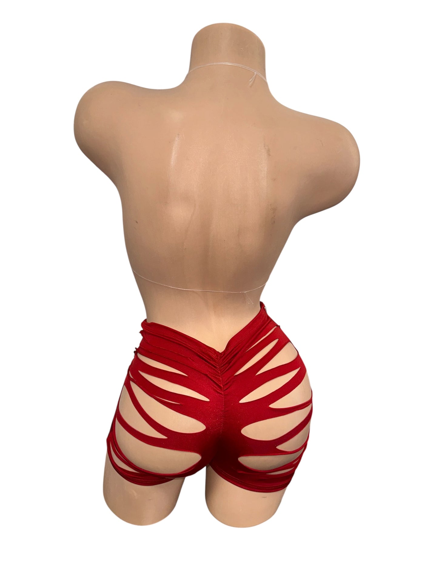 RED TWO PIECE SHORTS OUTFIT