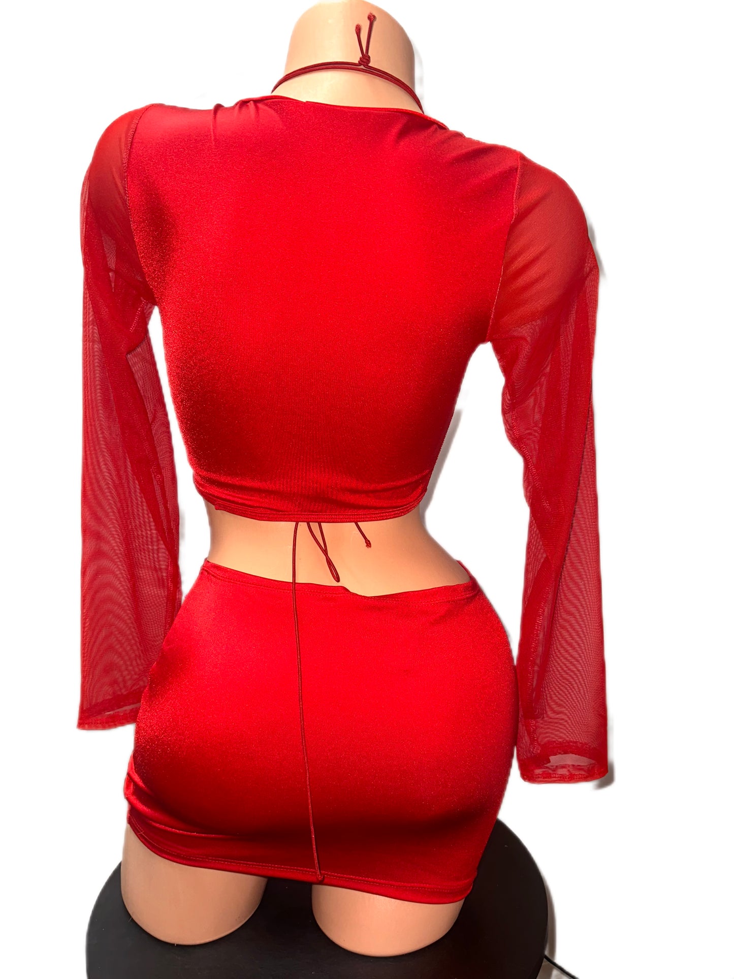 RED SKIRT SET