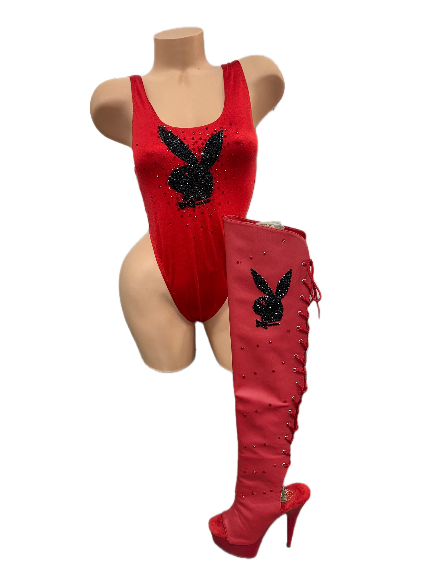 RED BUNNY BODYSUIT (shoe not included)