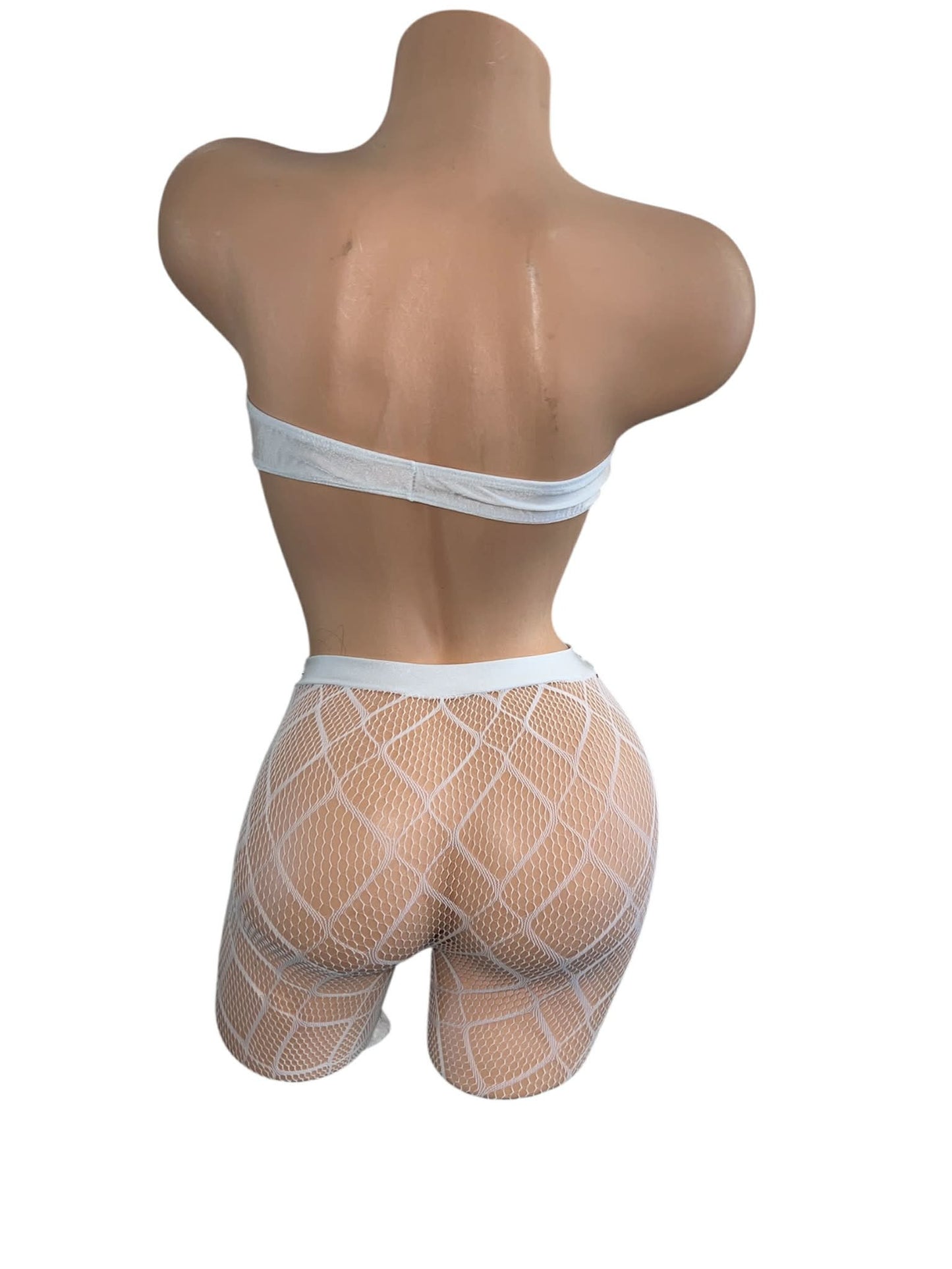 WHITE TWO PIECE NET OUTFIT