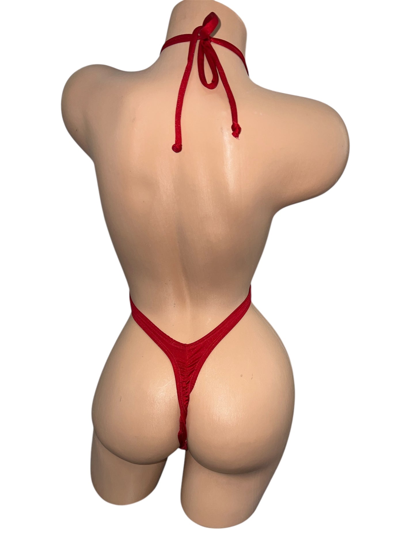 RED BODYSUIT WITH CHAINS