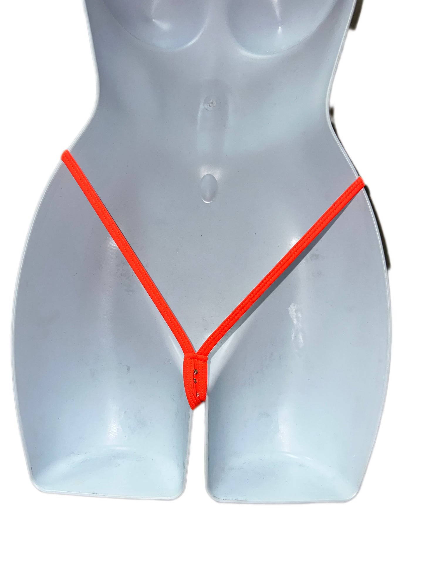 ORANGE T-BAR THONG WITH RHINESTONES