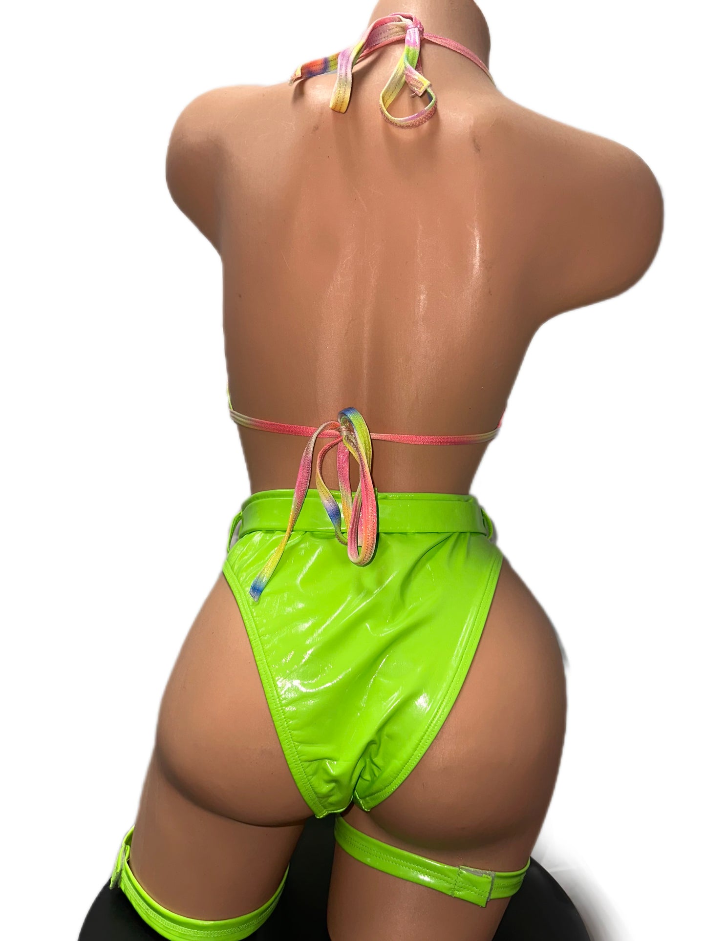 Multicolor green rave set