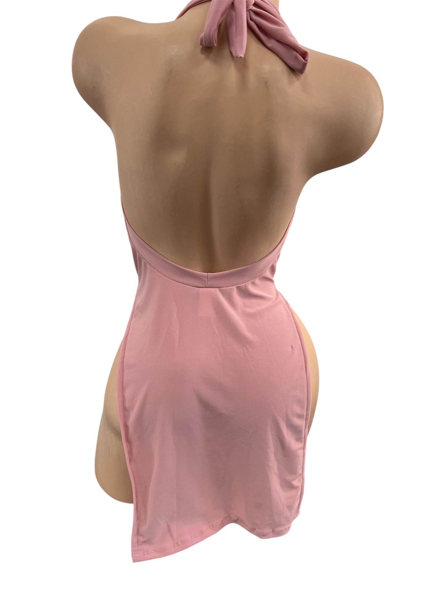 BABY PINK DRAPED DRESS