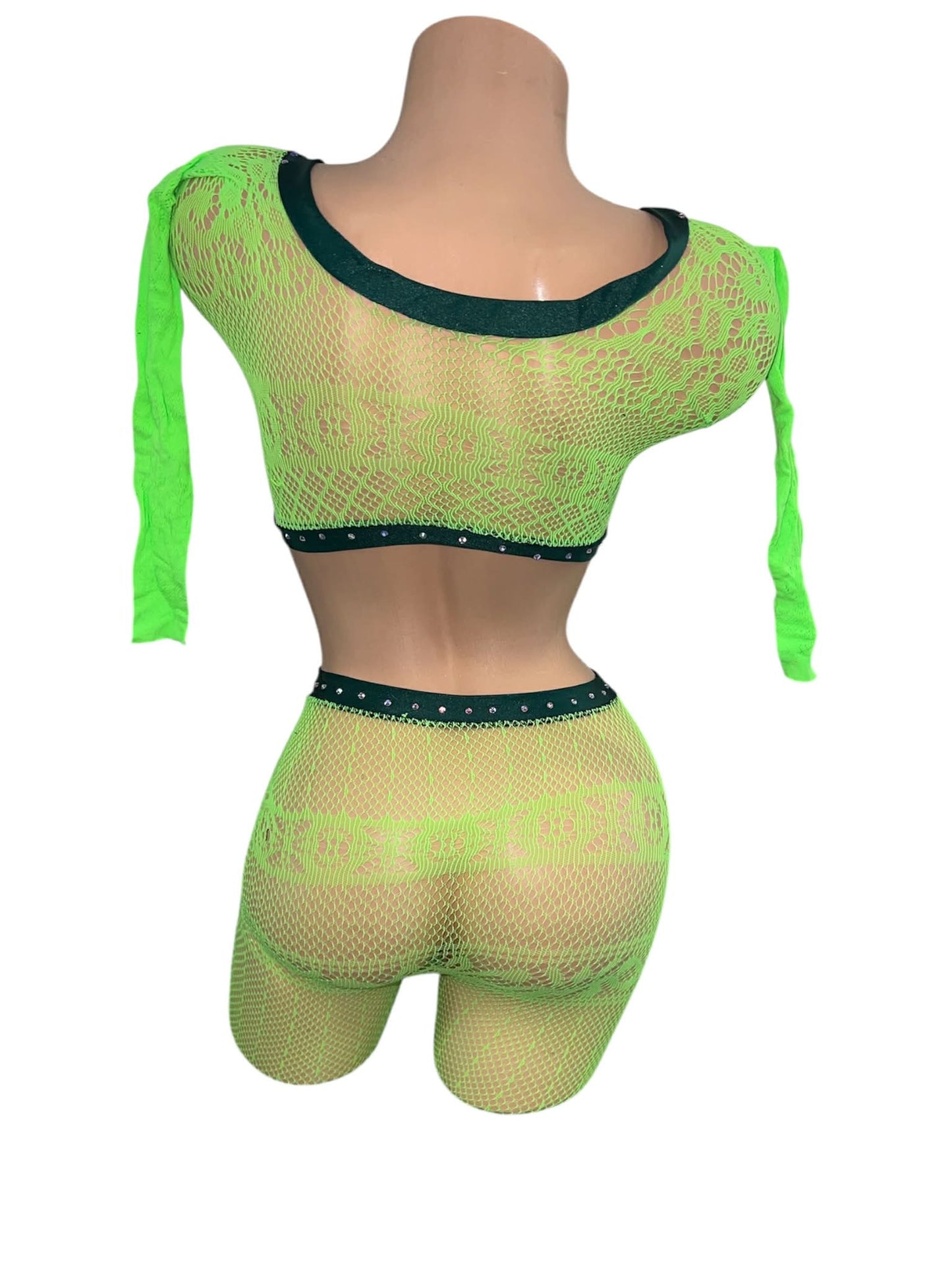 GREEN NET TWO PIECE