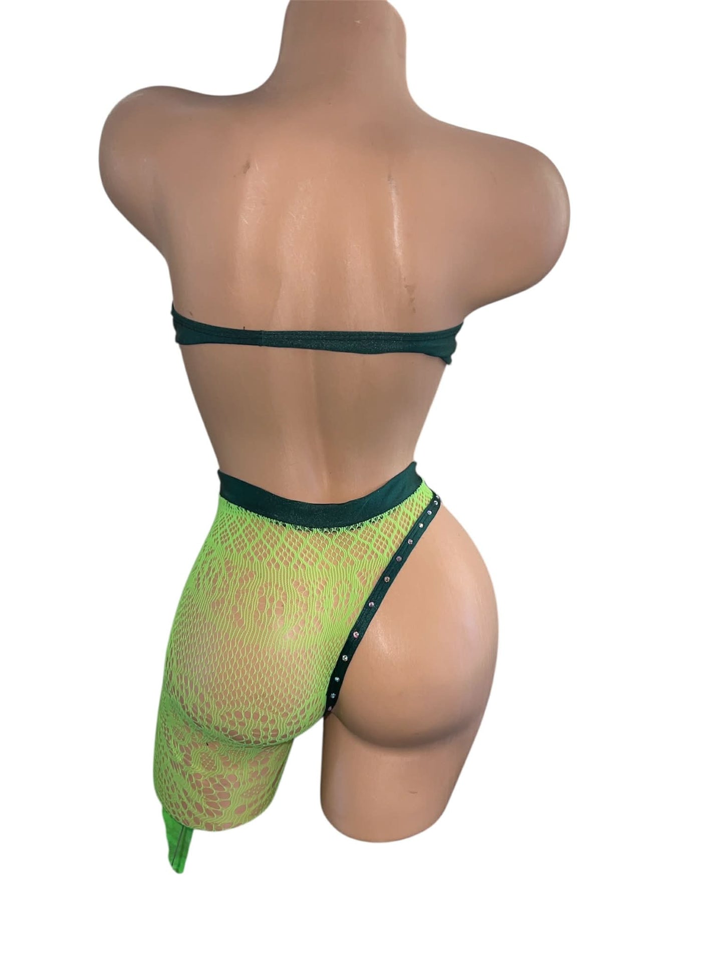 GREEN TWO PIECR ONE-LEGGED NET