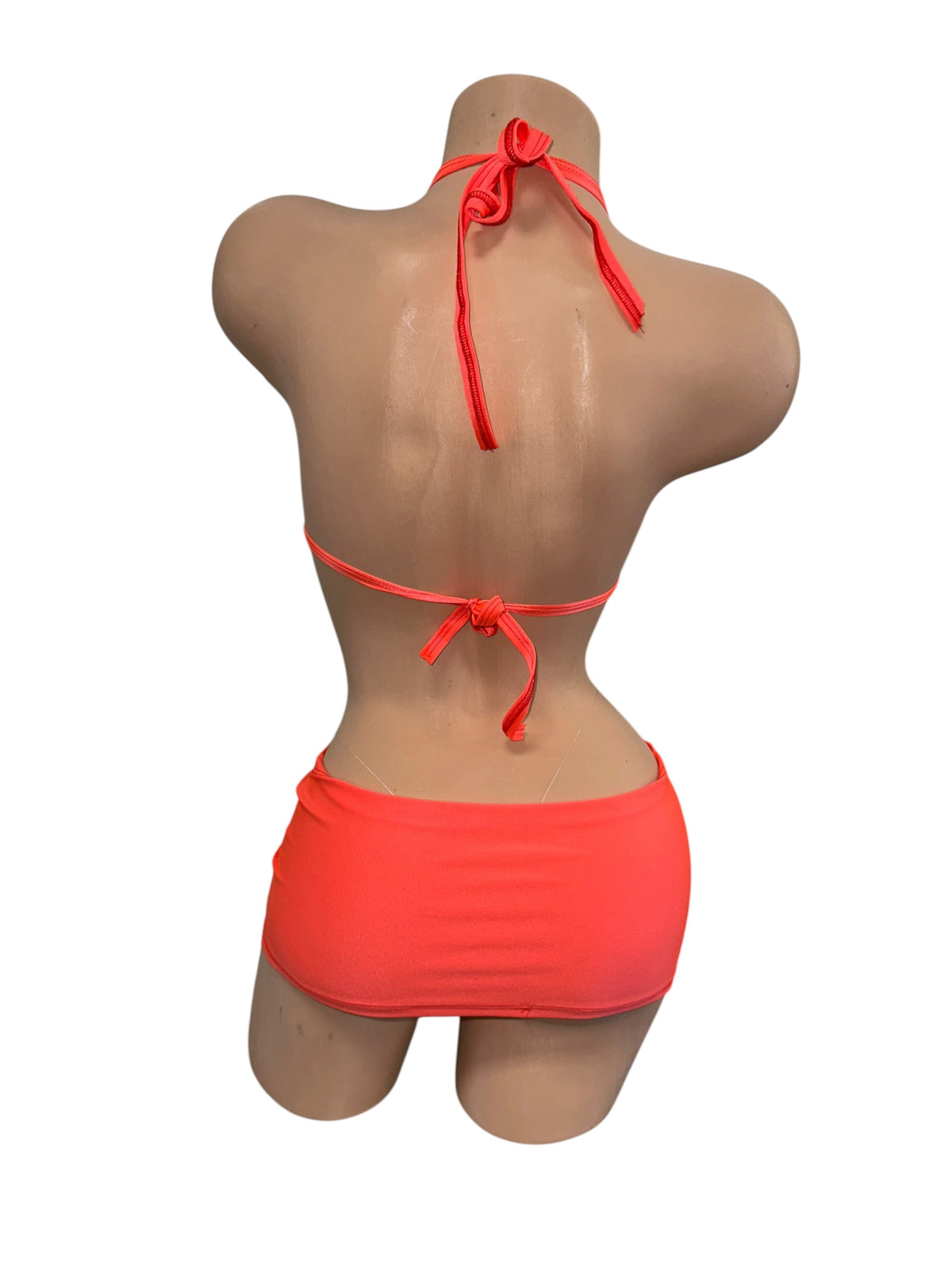 Orange Three Piece Skirt Set