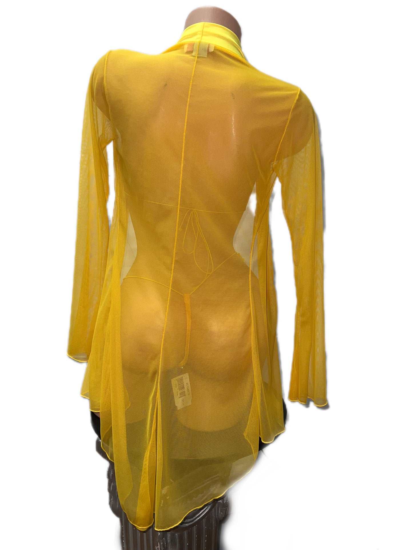 Yellow/Gold W/AB RHINESTONE MICRO-KINI W/ROBE