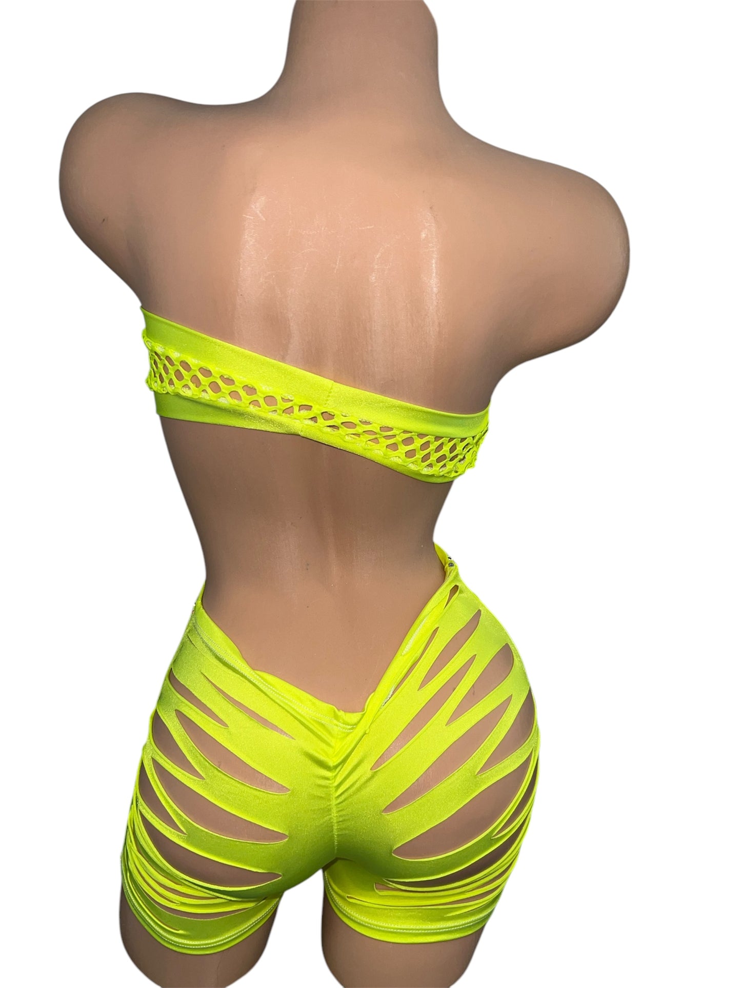 NEON YELLOW SHORTS SET
