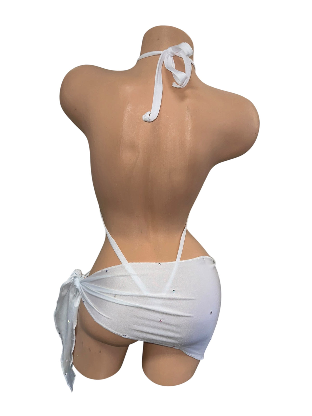 White Slingshot With Wrap Skirt