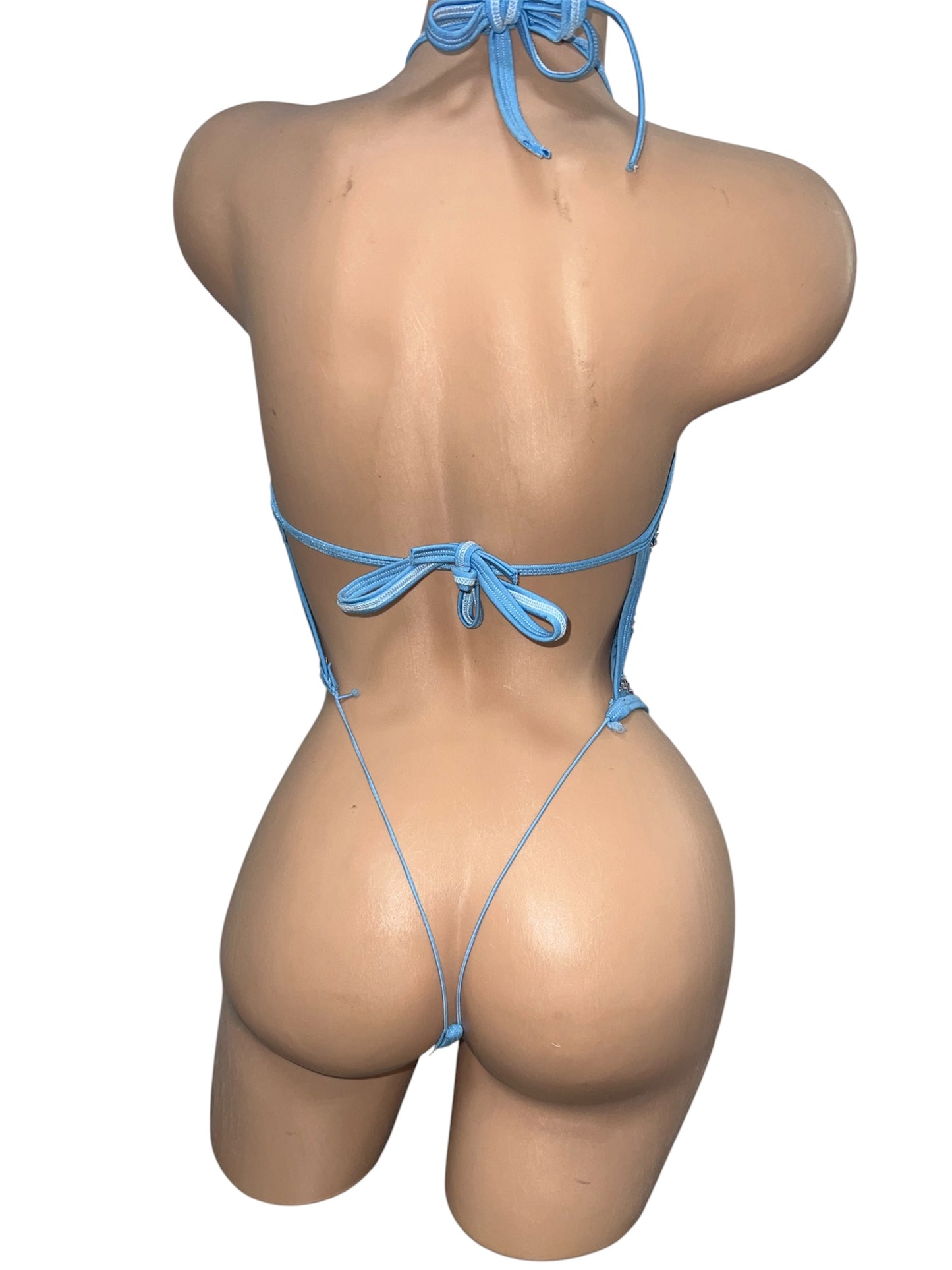 BABY BLUE RHINESTONE BODYSUIT