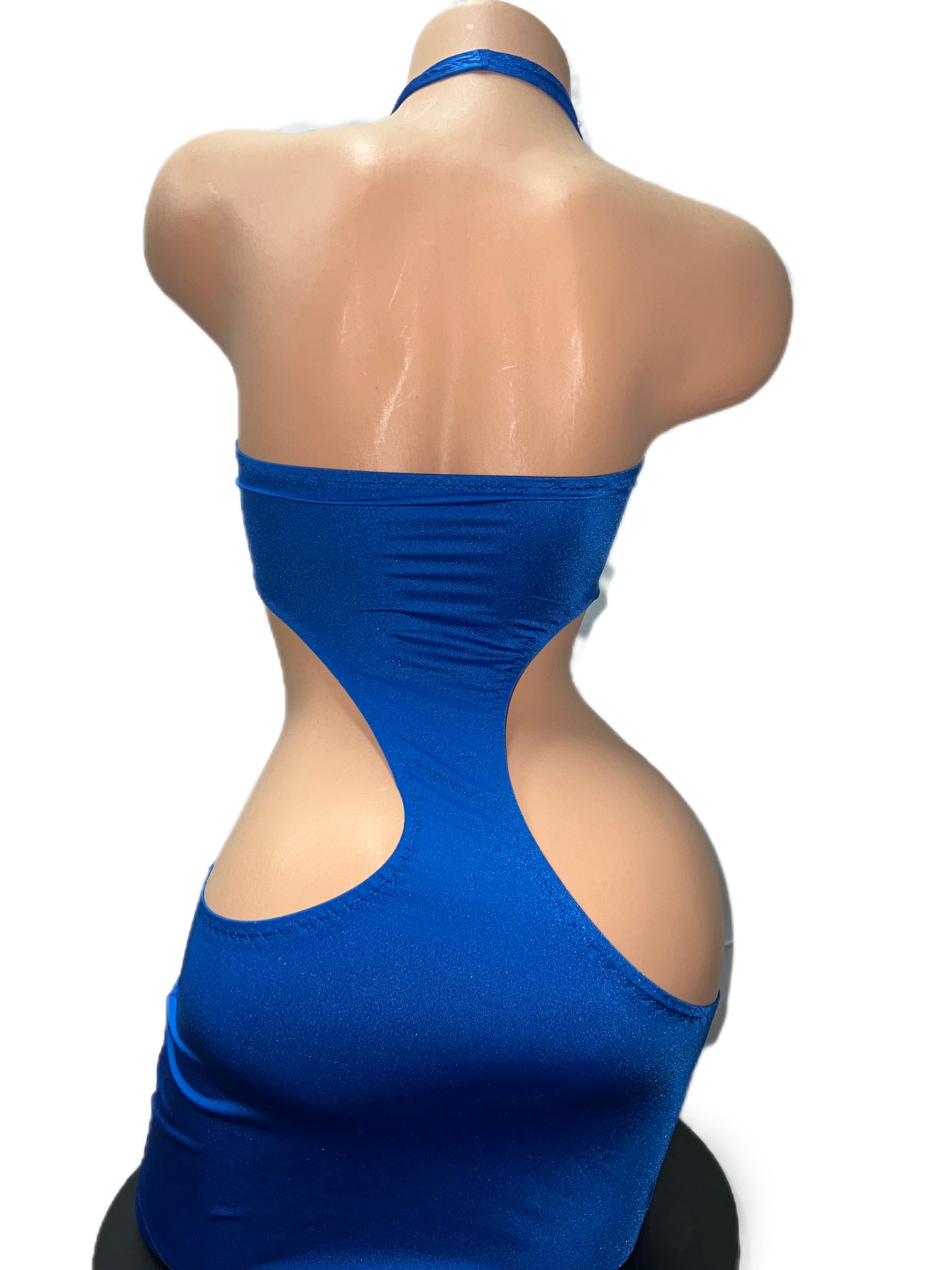 BLUE CUT-OUT DRESS