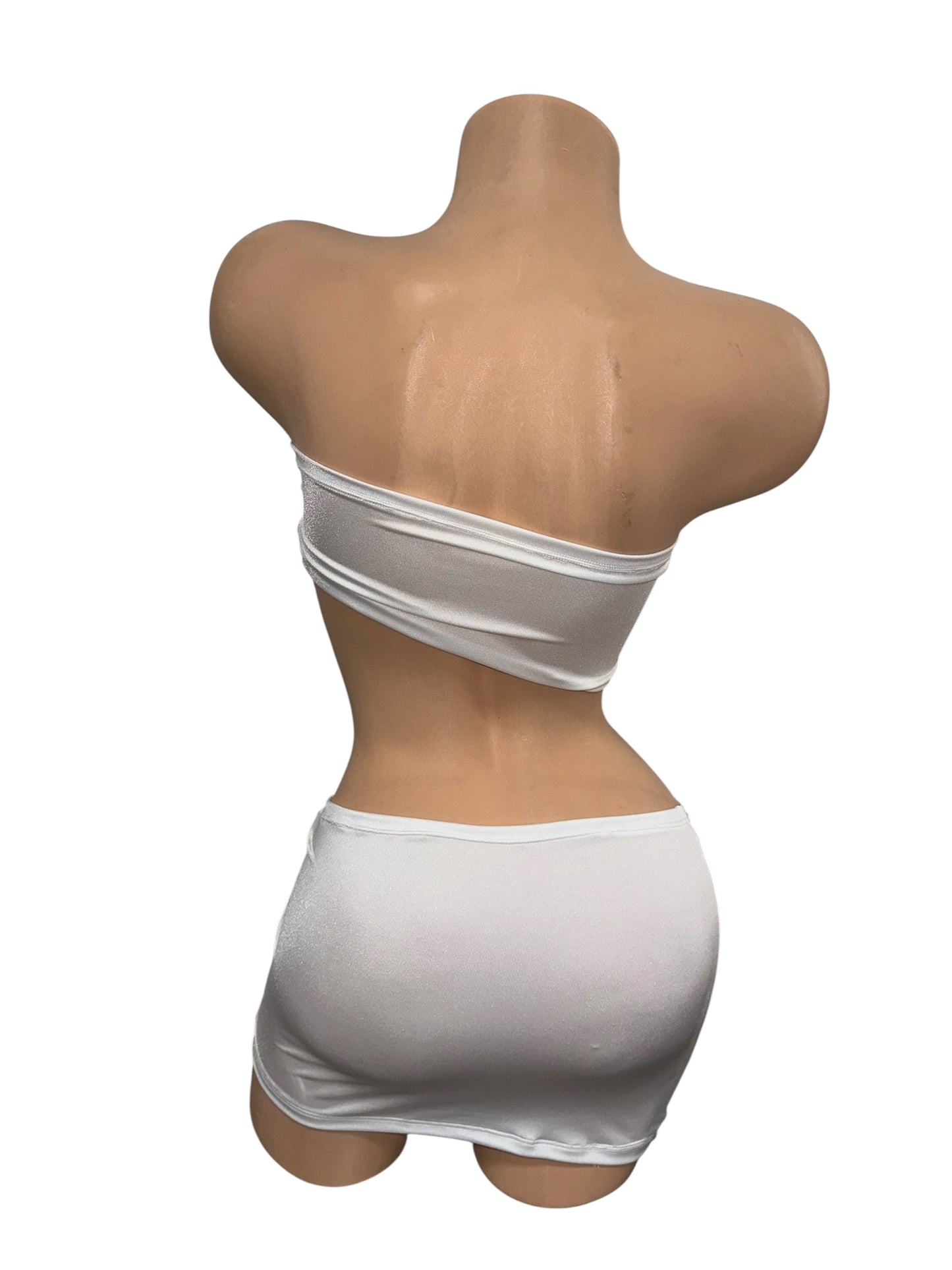 WHITE TWO PIECE SKIRT SET
