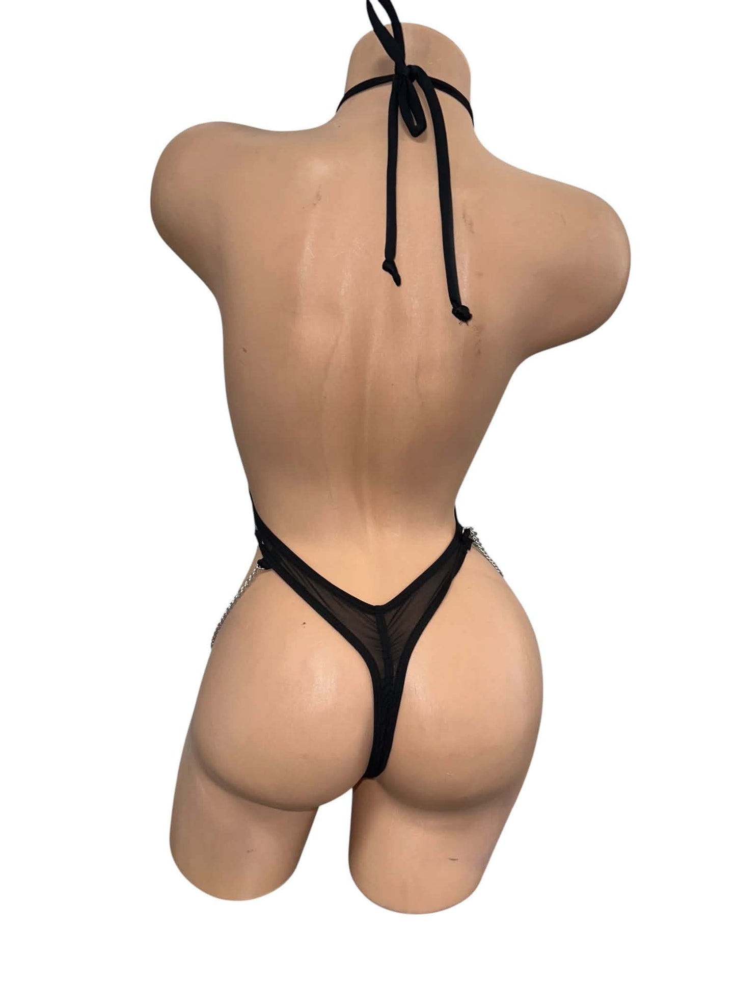 BLACK BODYSUIT WITH CHAINS