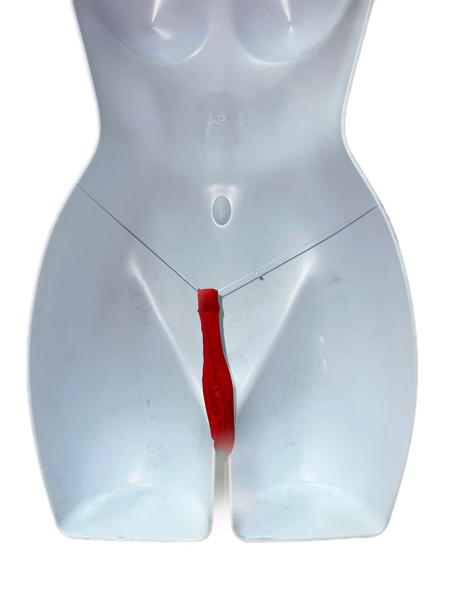 RED CLEAR STRING T-BAR THONG