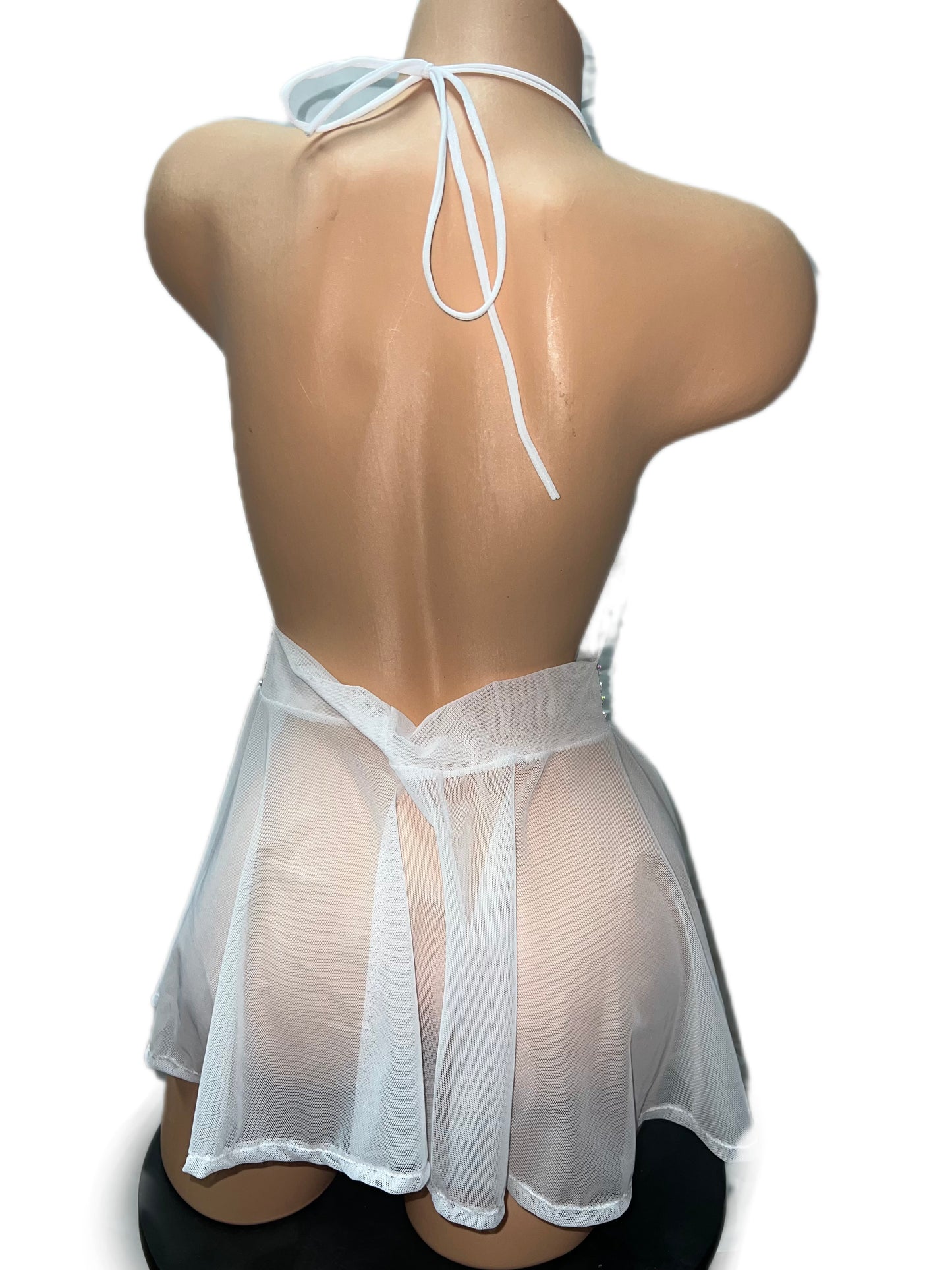 WHITE MESH DRESS