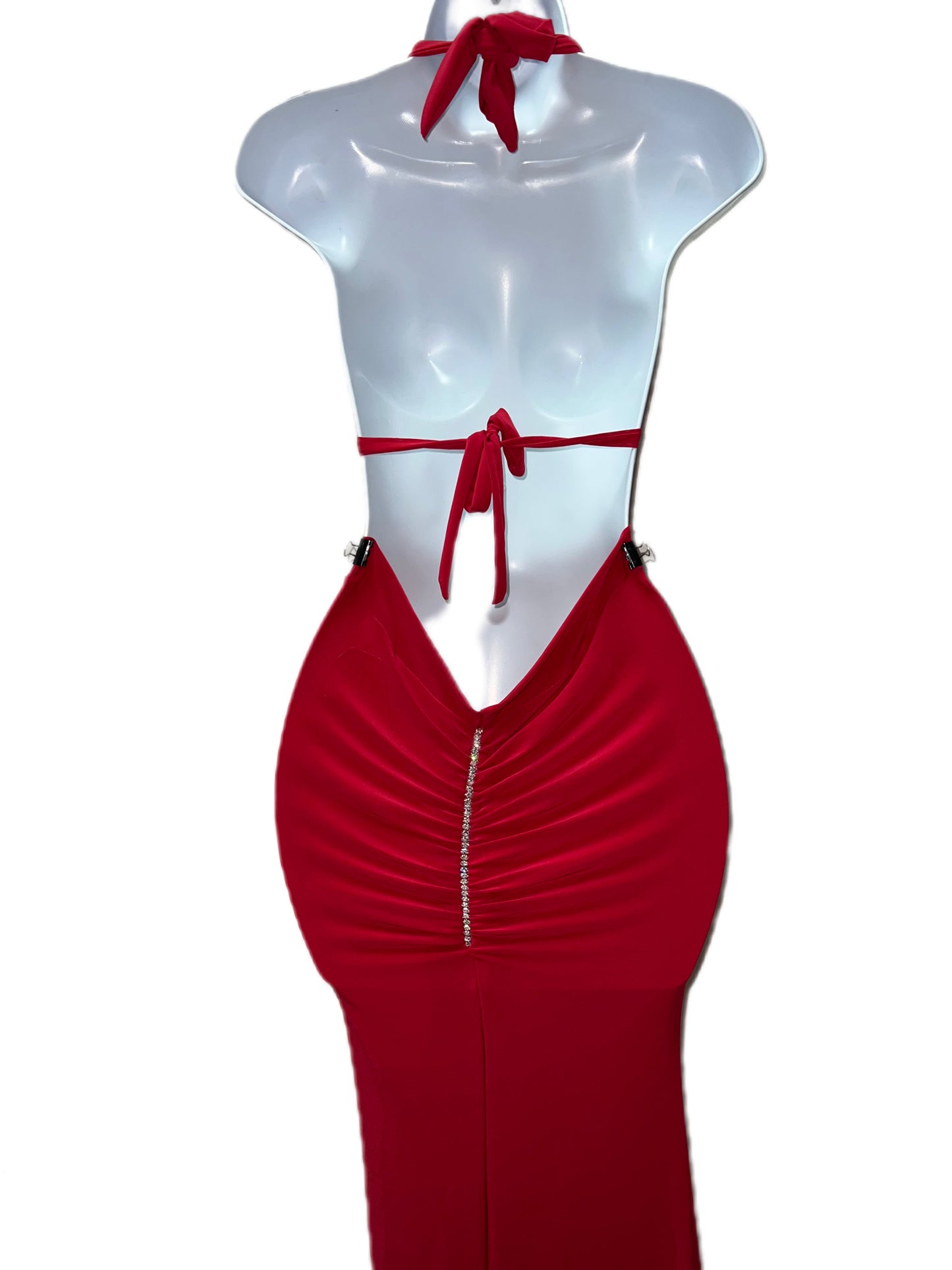 RED RHINESTONE GOWN