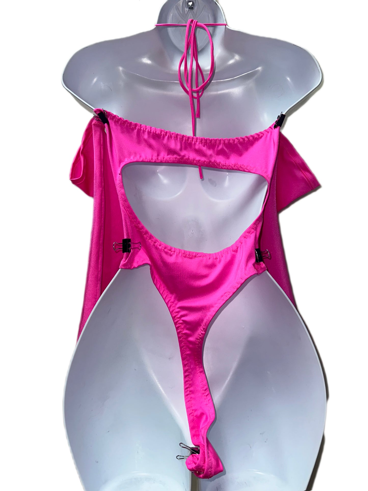 HOT PINK BODYSUIT WITH SLEEVES