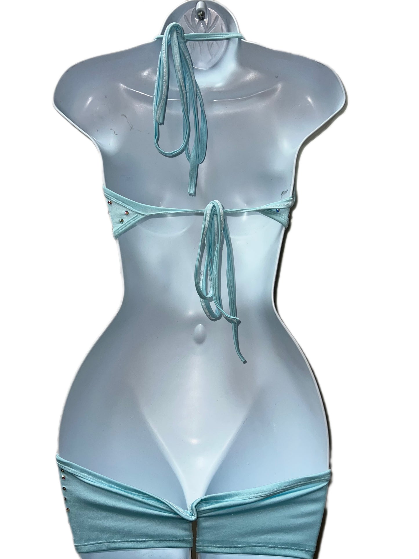 BABY BLUE SHORTS ONE PIECE