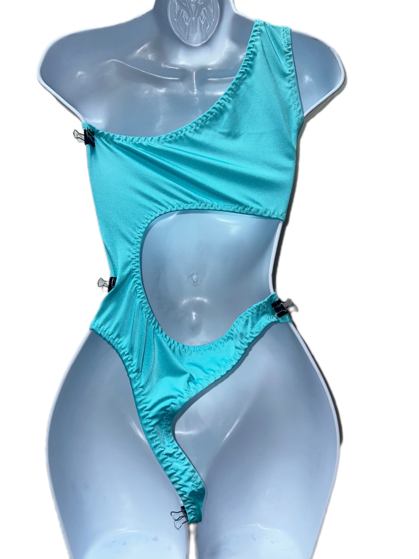 SKY BLUE BODYSUIT WITH CUT OUT
