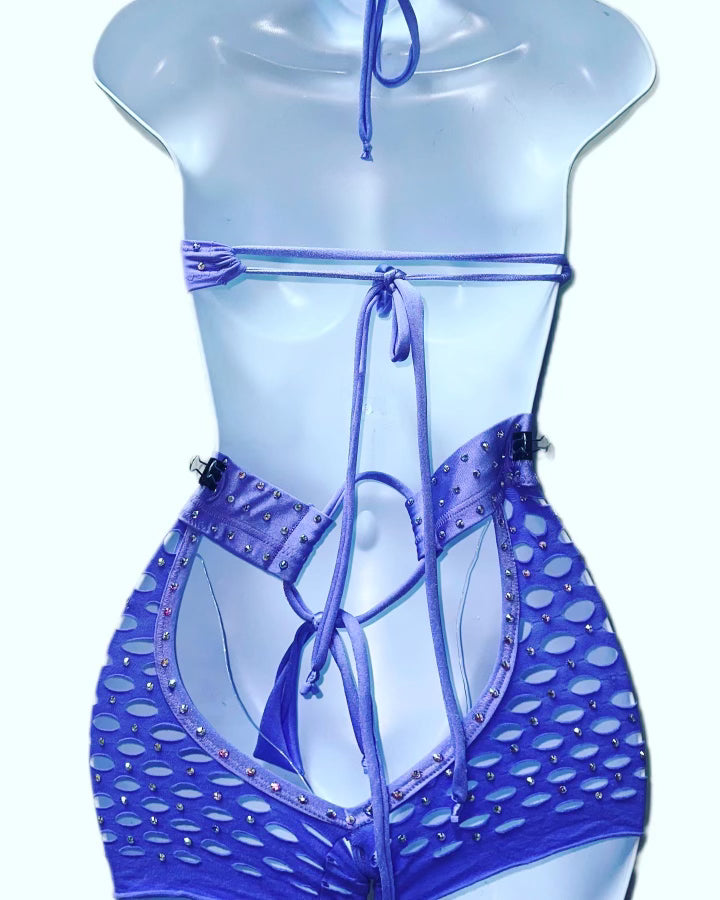 PURPLE THREE PIECE CHAP SET