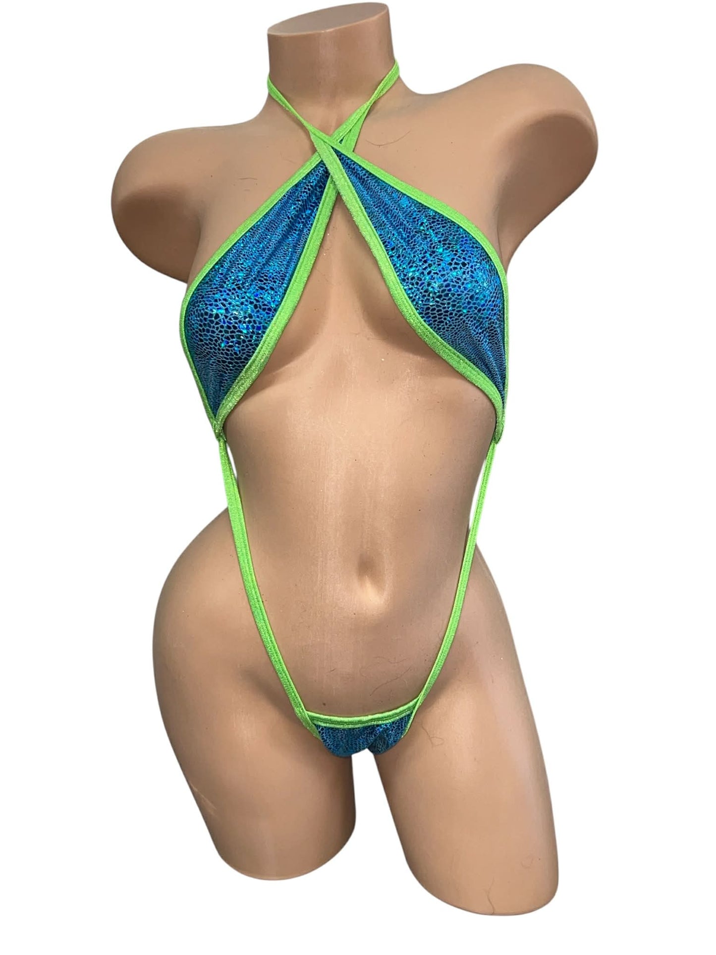 BLUE AND GREEN ONE PIECE