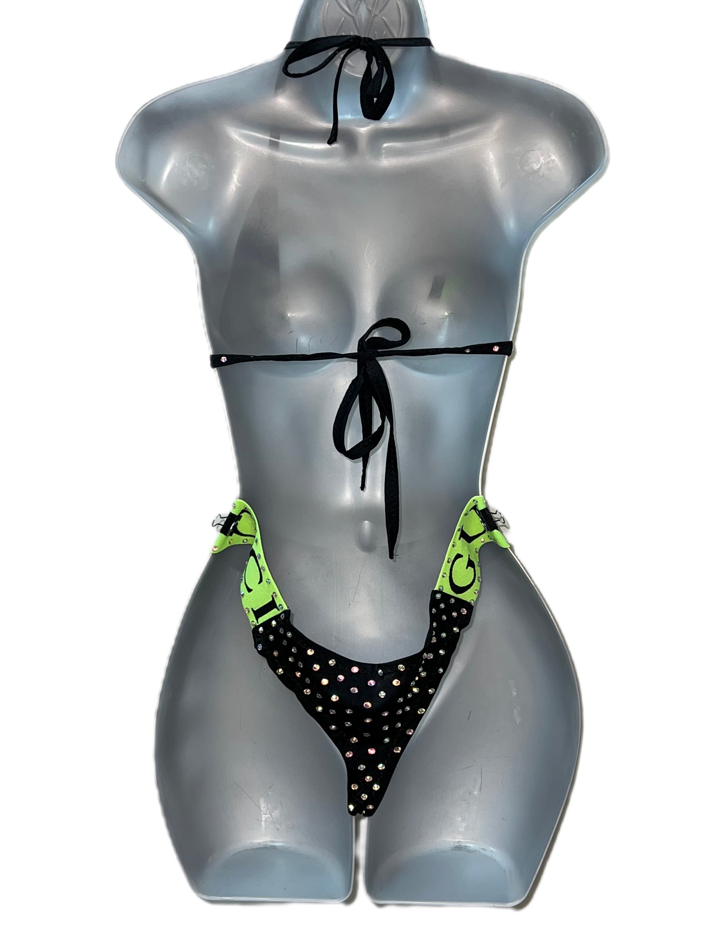 Two Piece Green and Black Set