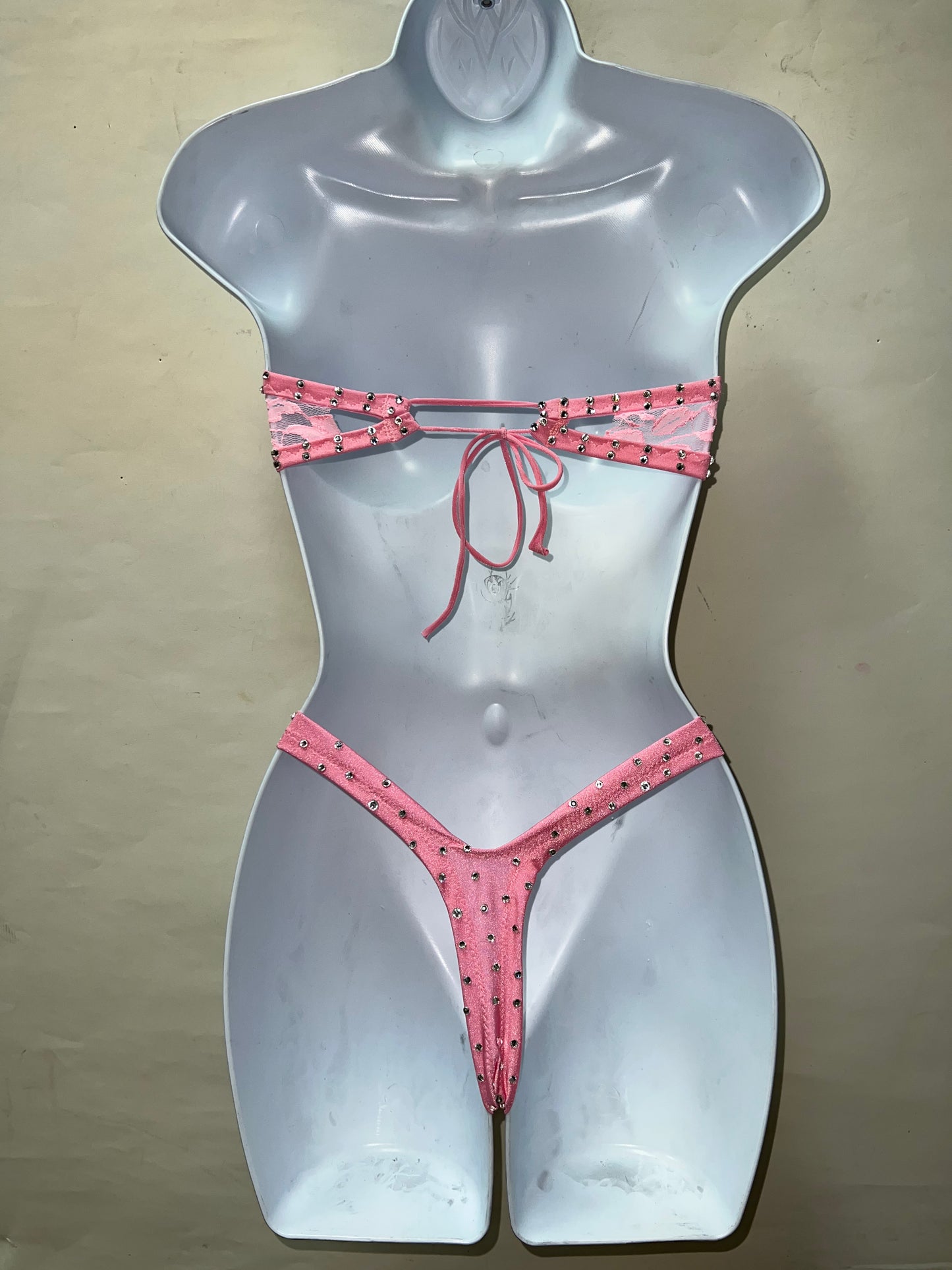 Two Piece Pink Lace Set