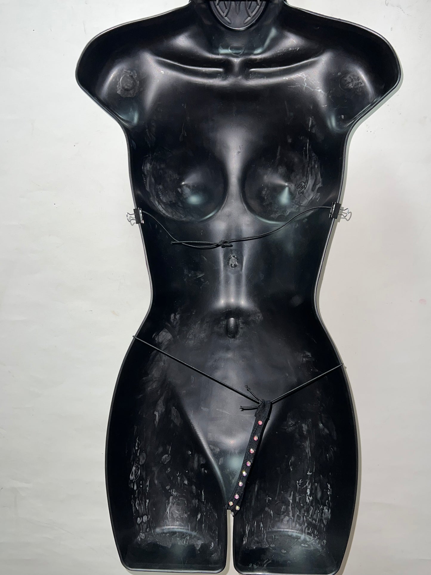 Two Piece Rhinestone Black Set