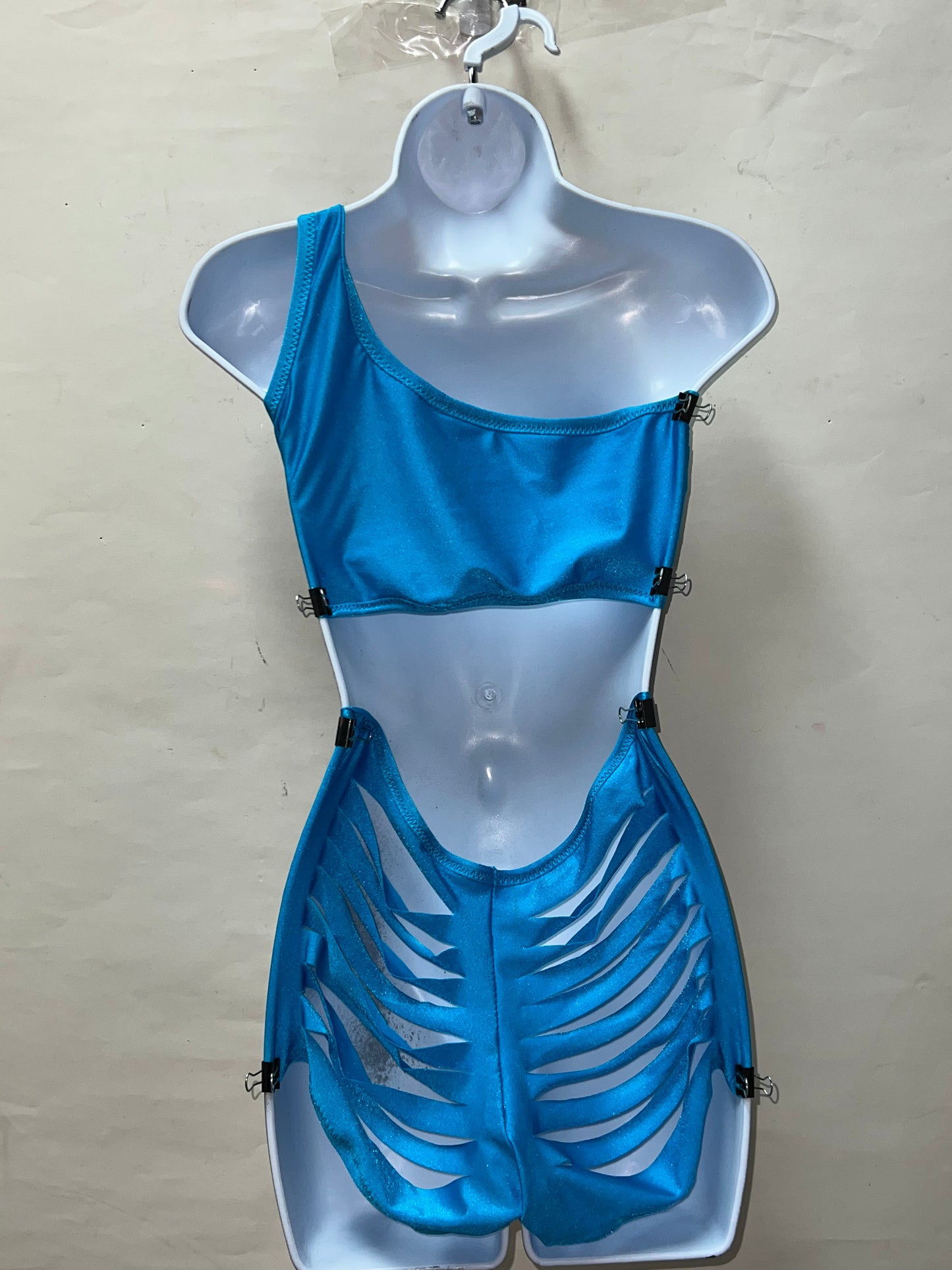 Two Piece High Waist Slit Short Set