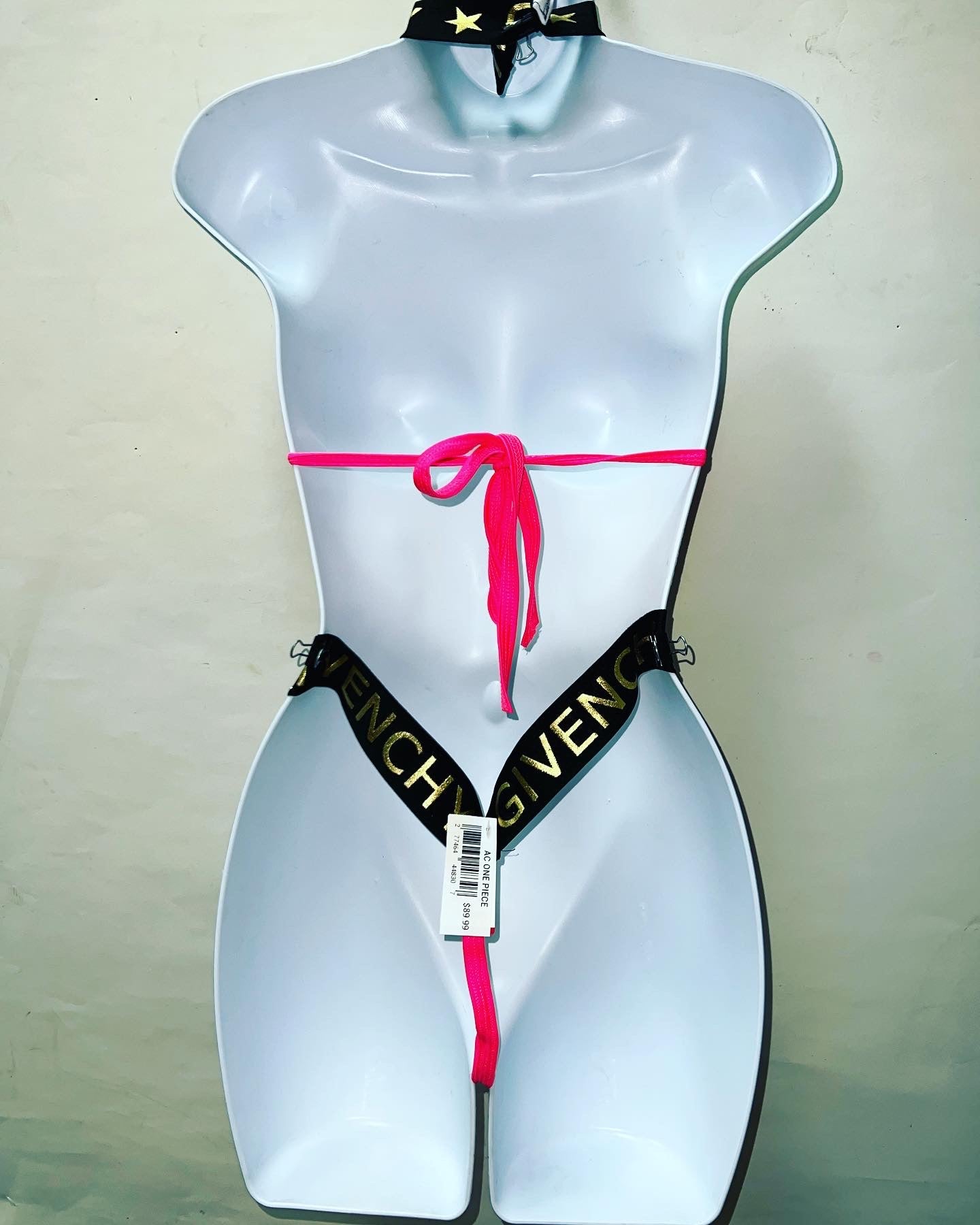 Two Piece Hot Pink Thong Set