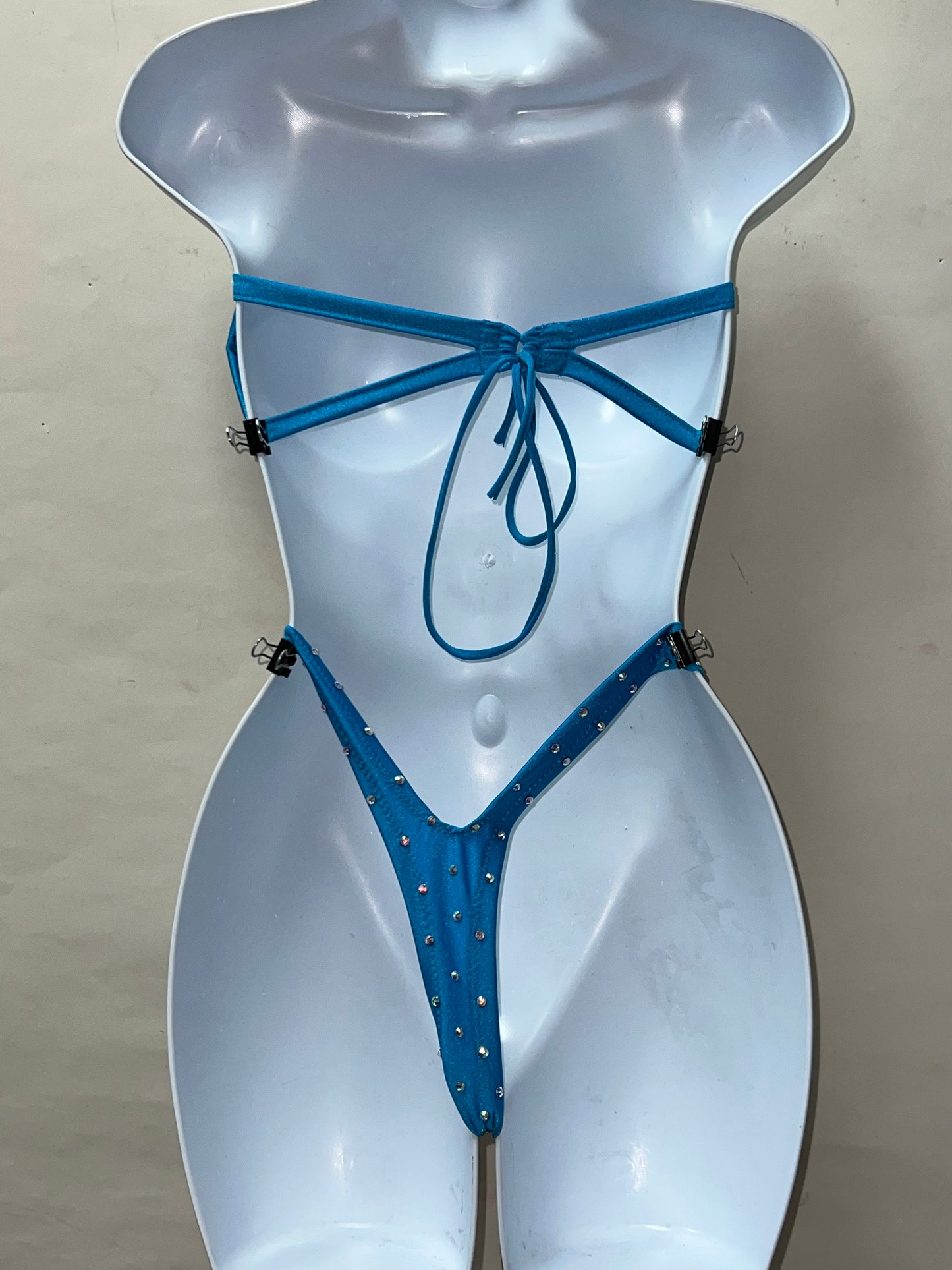 Two Piece Blue Square Top Set