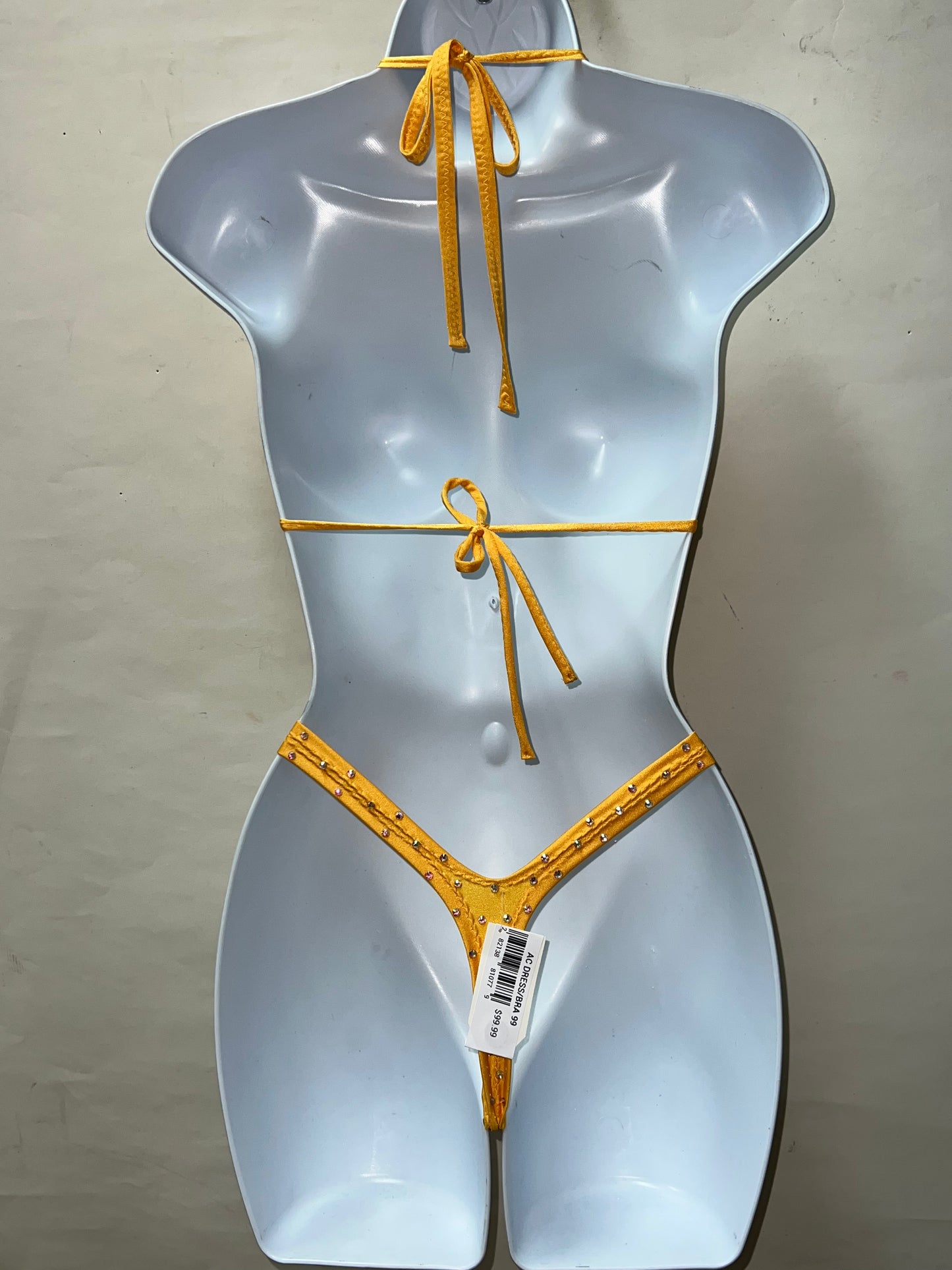 Two Piece Mustard Thong Short Set