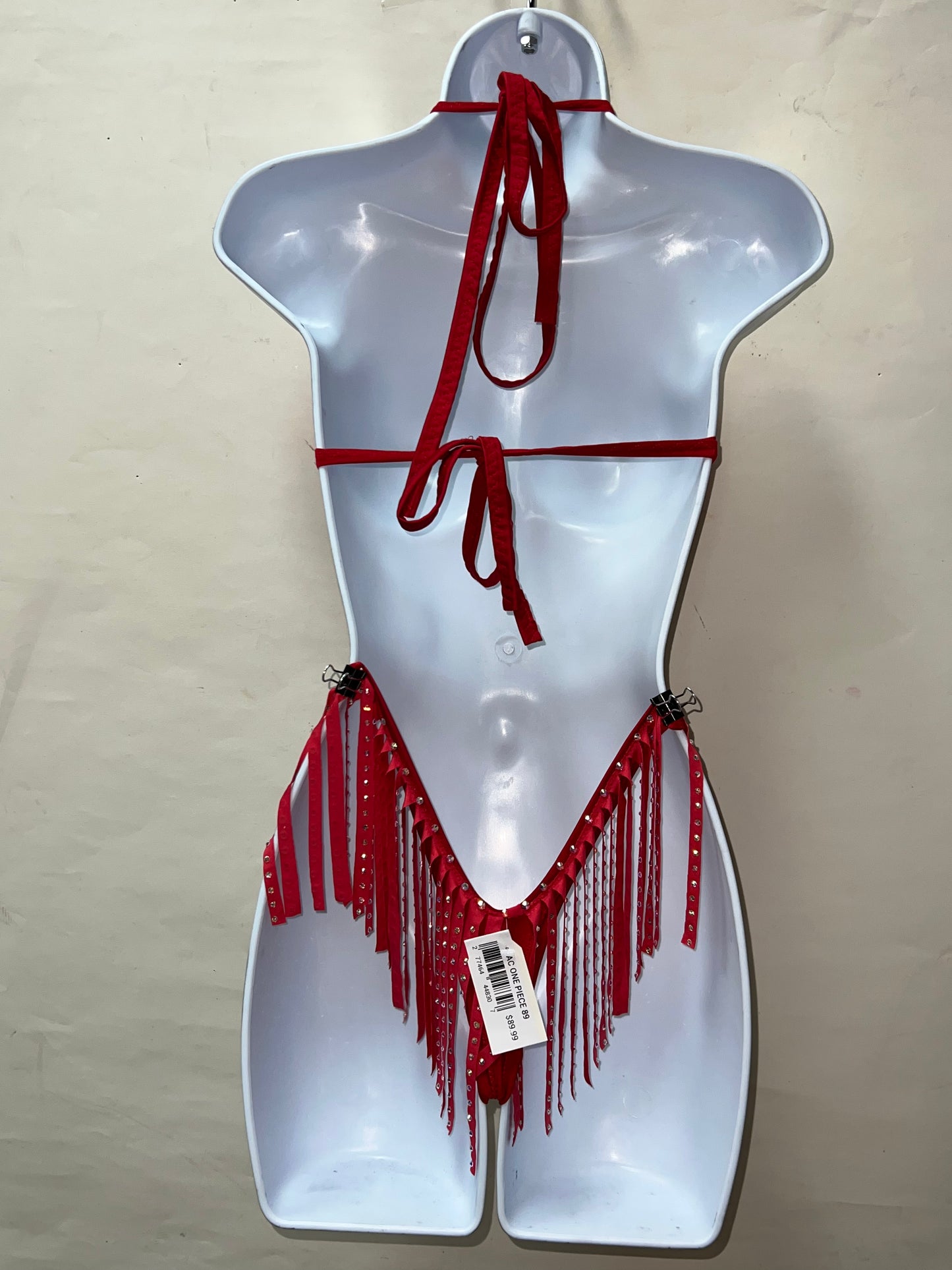 Two Piece Red Fringe Set