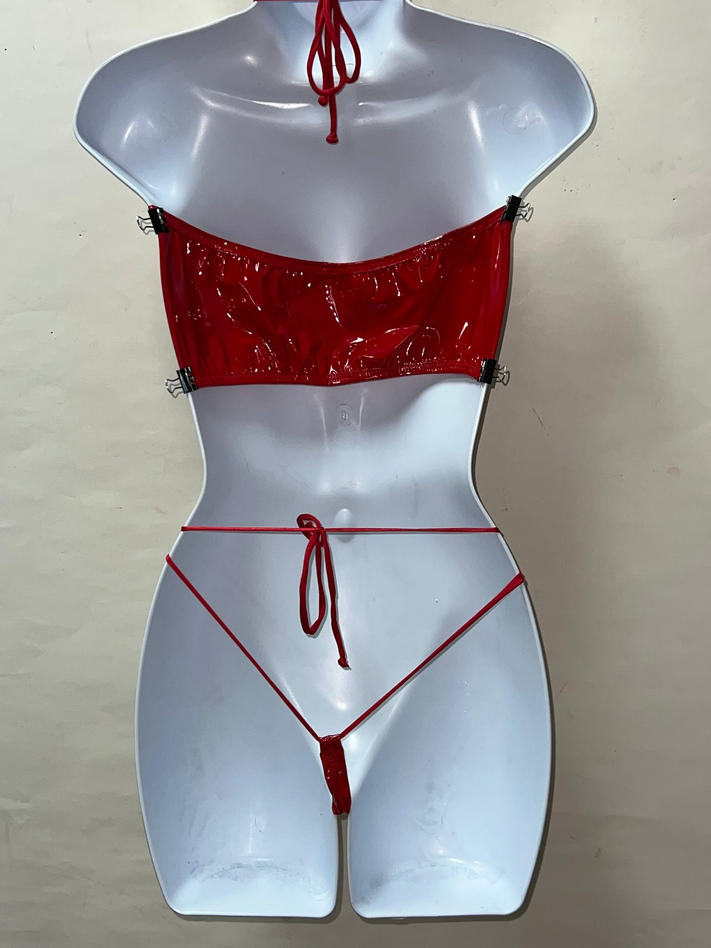 Two Piece Red Vinyl Set