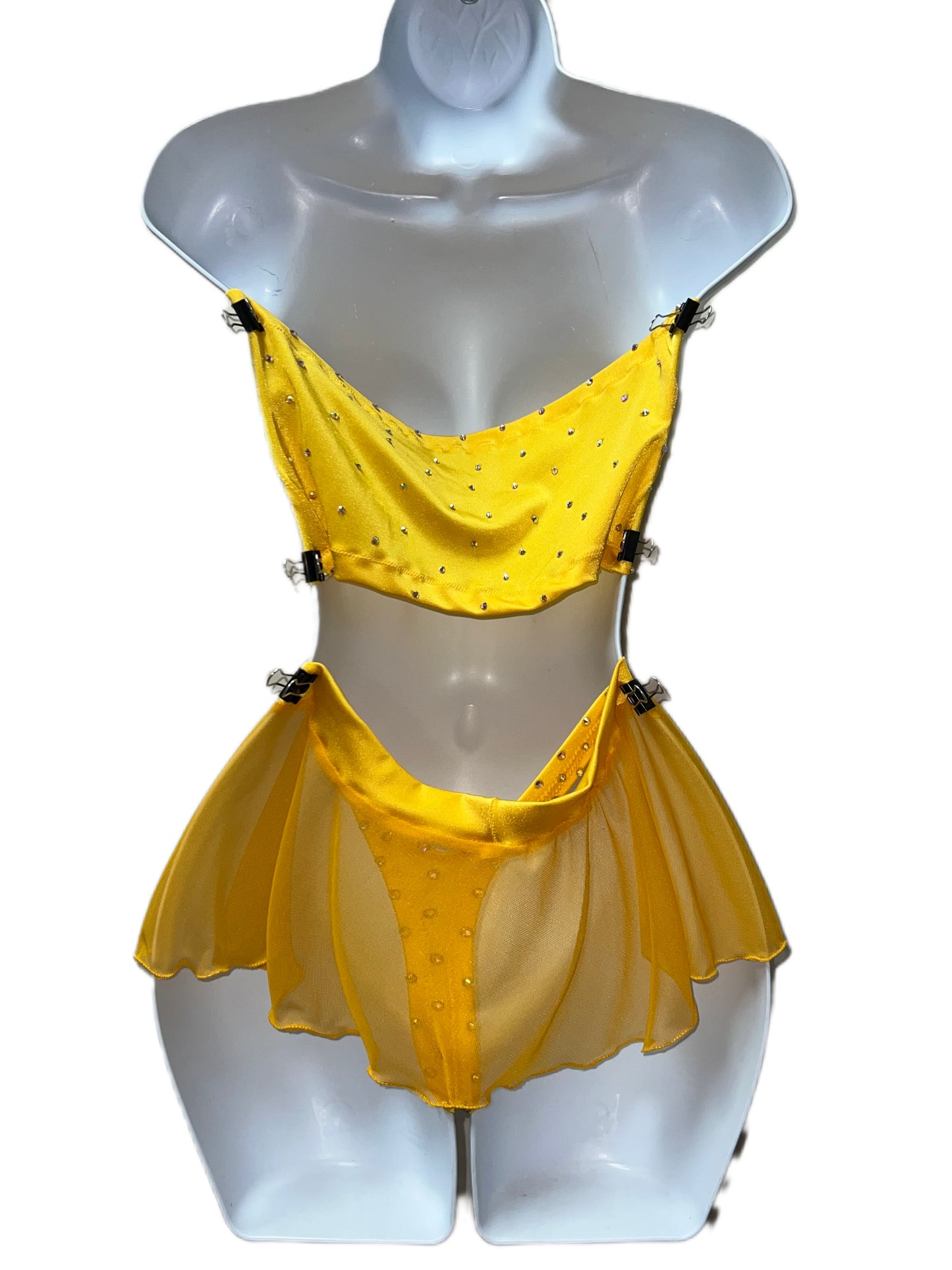 YELLOW THREE PIECE SKIRT SET