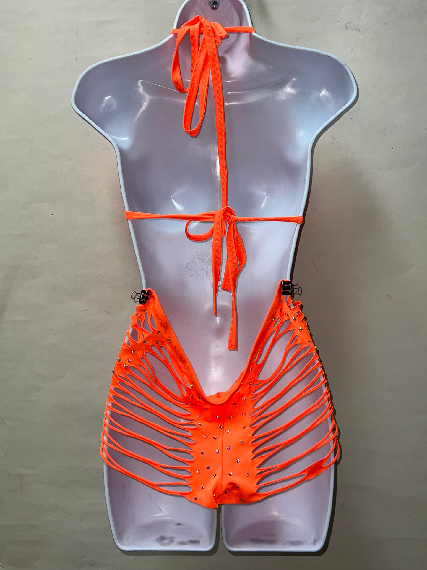 Two Piece Orange Fringe Set