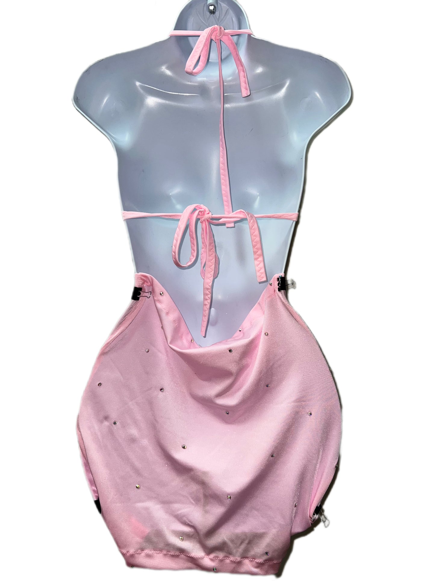 Two Piece Pink Bra Skirt Set