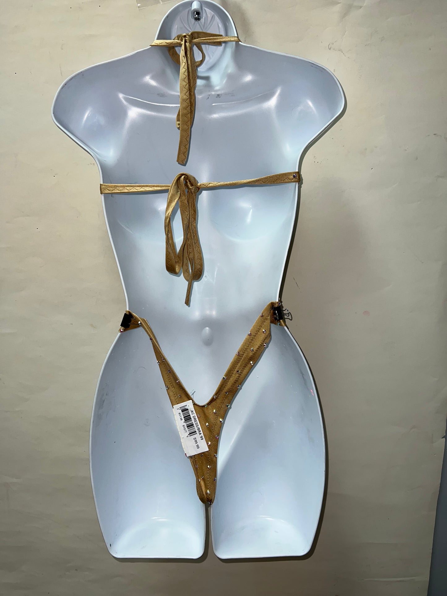 One Piece Rhinestone Nude Ensemble