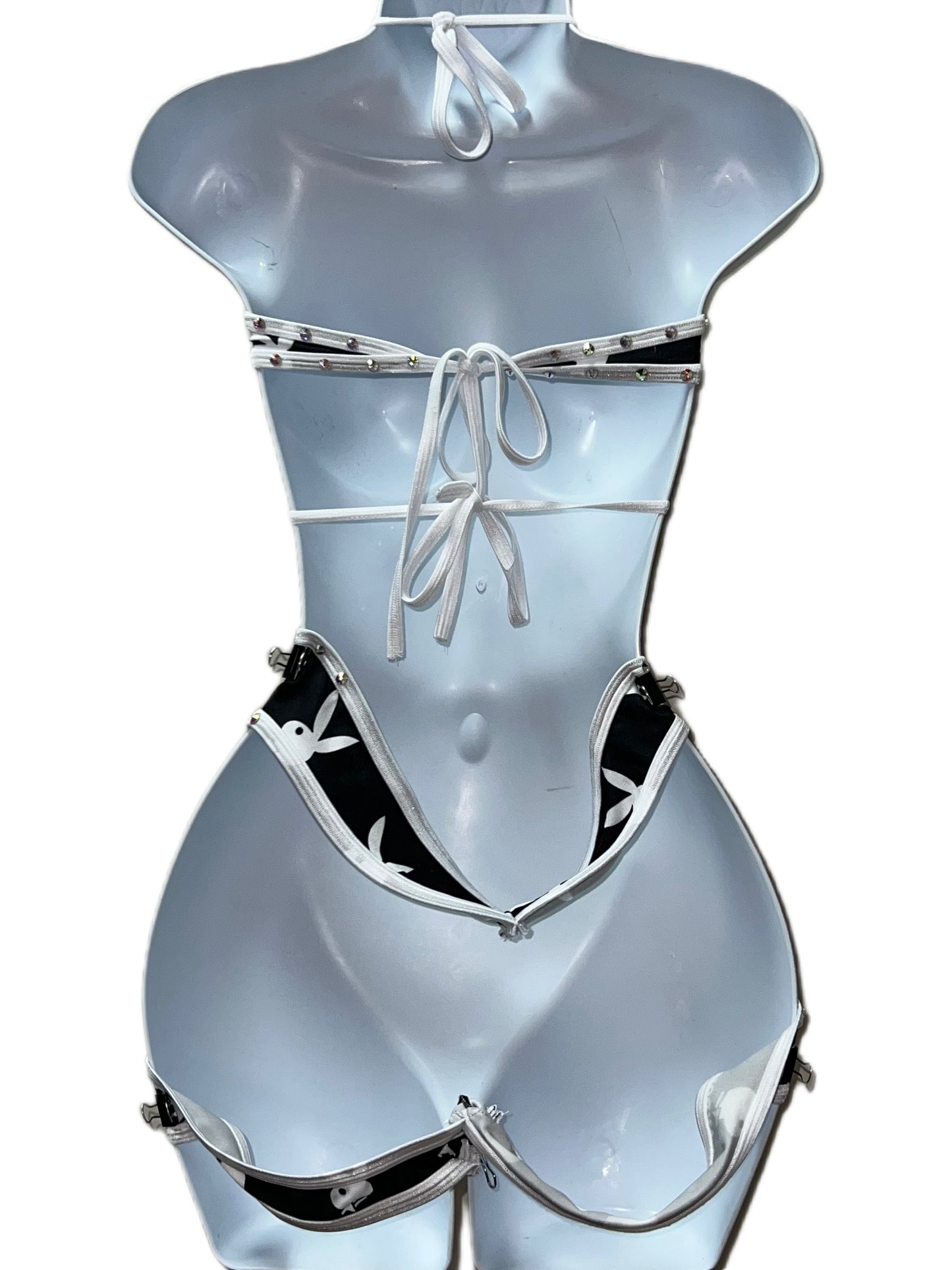 WHITE AND BLACK SHORTS SET