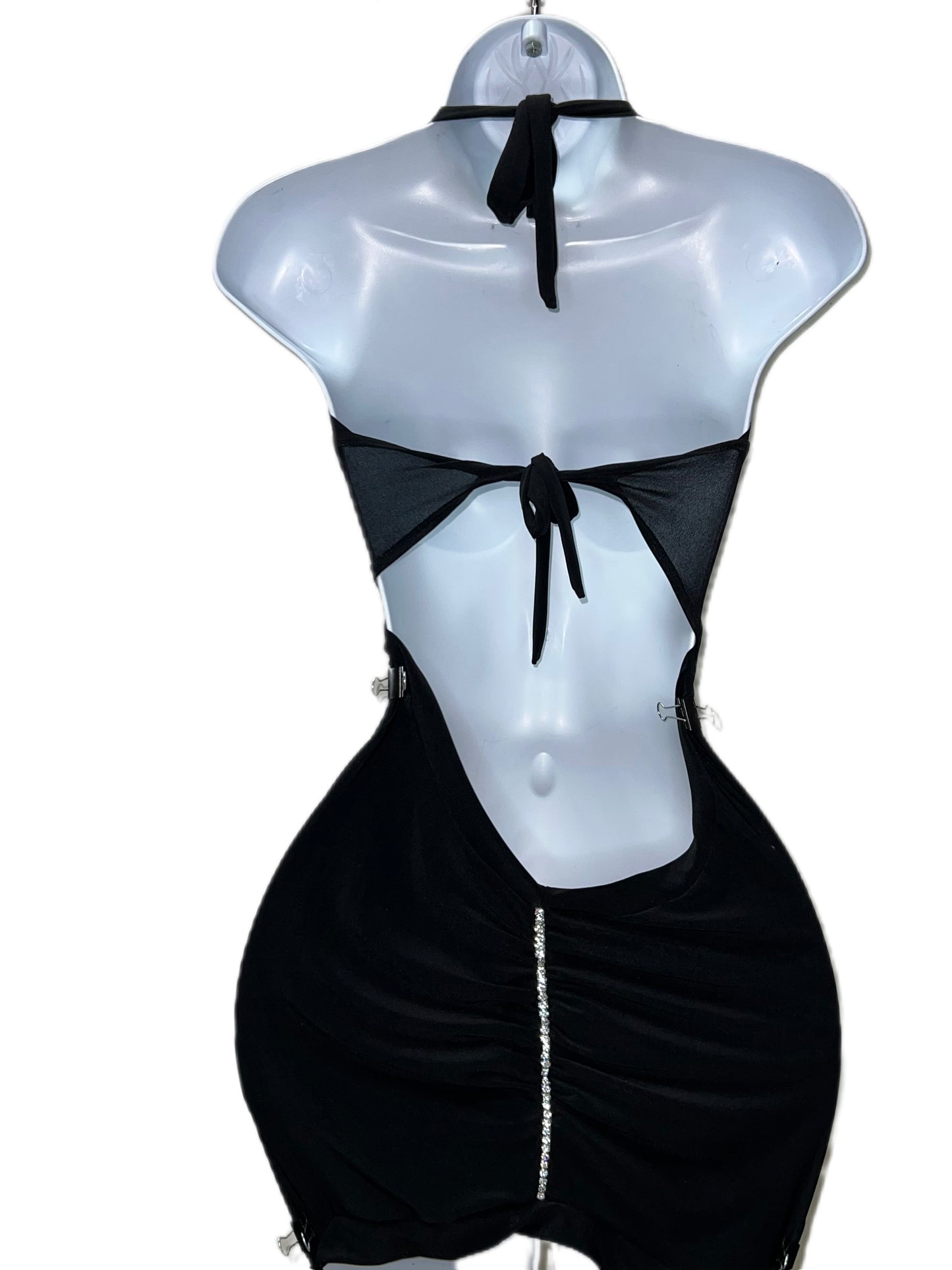 Rhinestone Black Dress