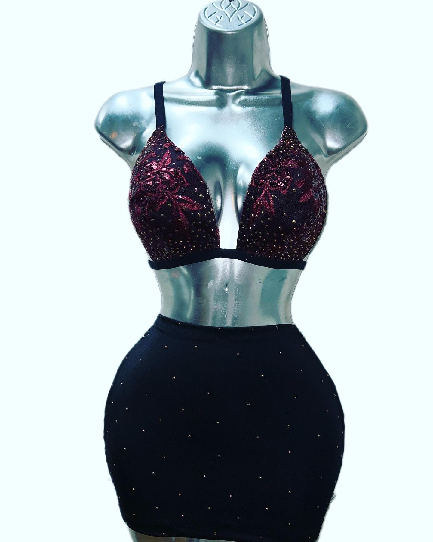 Two Piece Bra Skirt Set