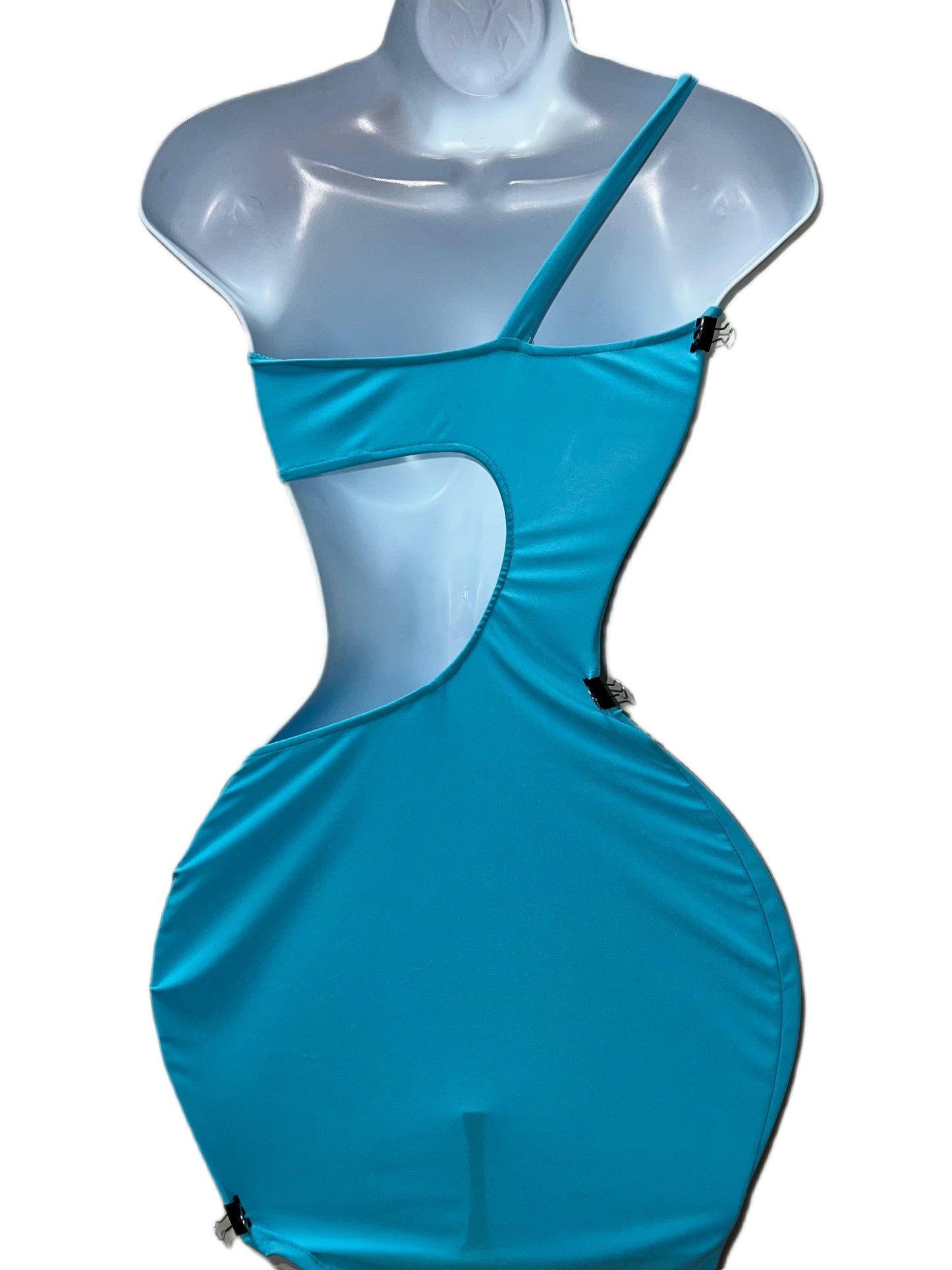 BLUE CUT OUT MINI DRESS