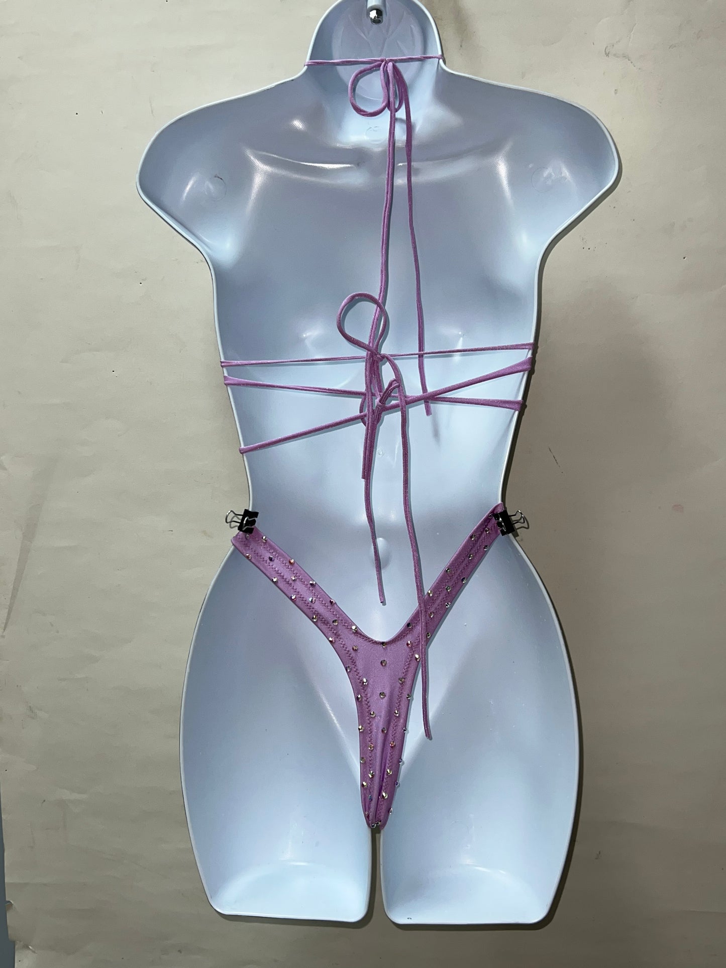 Two Piece Lavender Thong Short Set